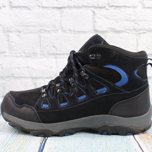 Lands' End Other - Lands End Alpine Trekker Blue Black Suede Hiking Lace-Up Boots Size 9 D